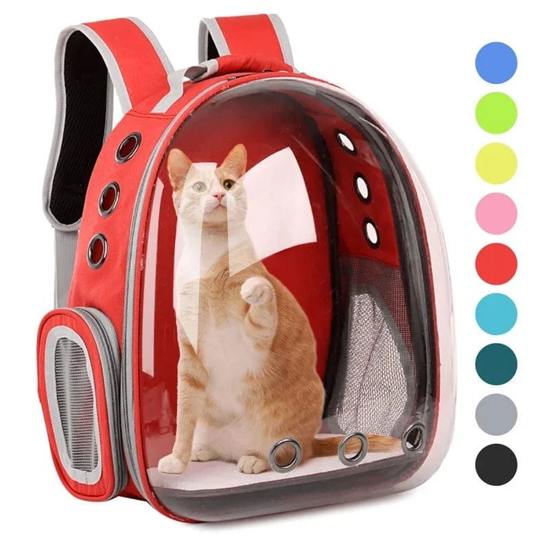 Katzentragetasche Outdoor Pet Umhängetasche Träger Rucksack Atmungsaktive Tragbare Reise Transparente Tasche Für Kleine Hunde Katzen