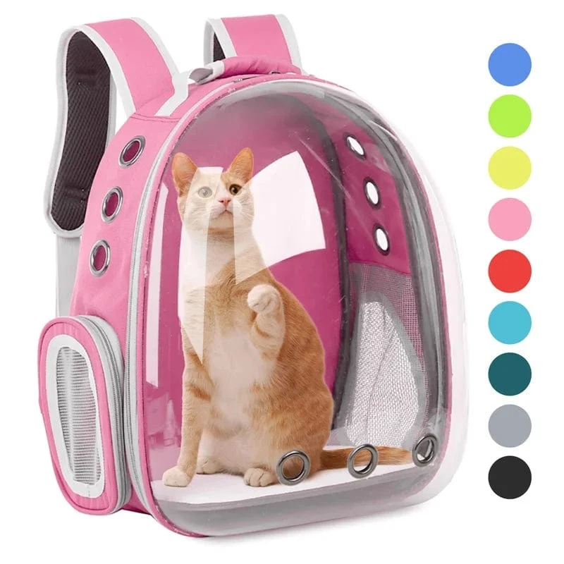 Katzentragetasche Outdoor Pet Umhängetasche Träger Rucksack Atmungsaktive Tragbare Reise Transparente Tasche Für Kleine Hunde Katzen