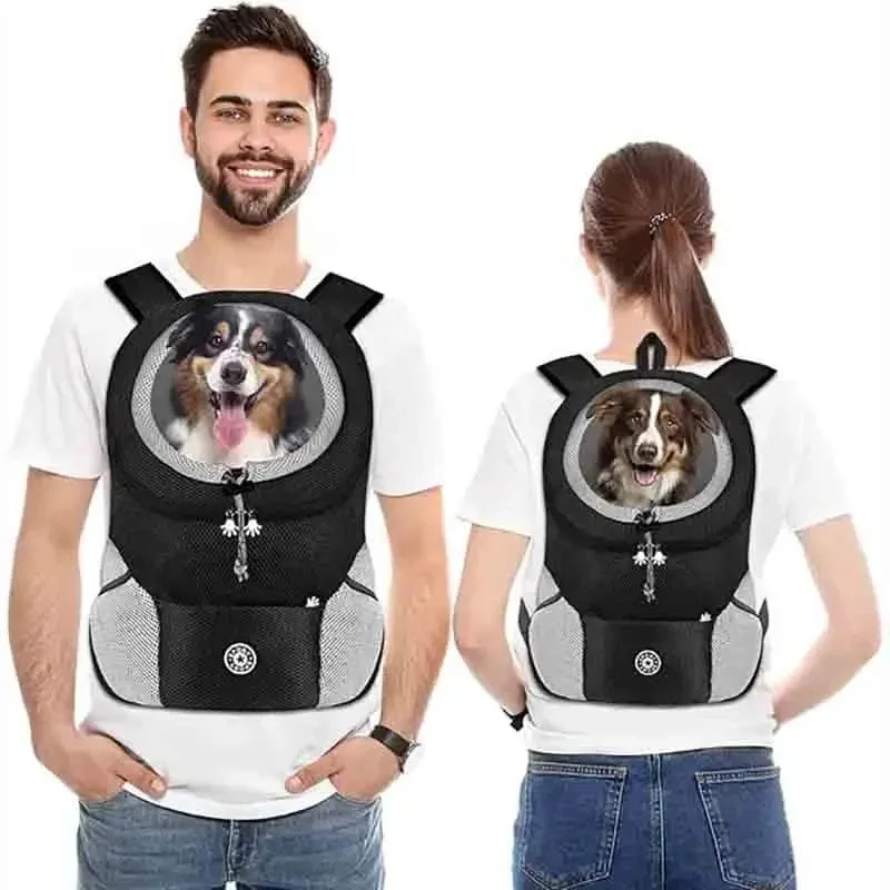 Tragbare Hundetragetasche, atmungsaktiv, für Reisen, für Hunde, mit doppelter Schulter, für Rucksacktouren mit Chihuahua-Welpen