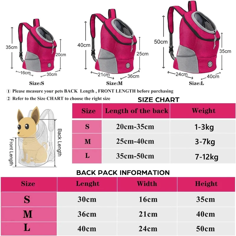 Tragbare Hundetragetasche, atmungsaktiv, für Reisen, für Hunde, mit doppelter Schulter, für Rucksacktouren mit Chihuahua-Welpen