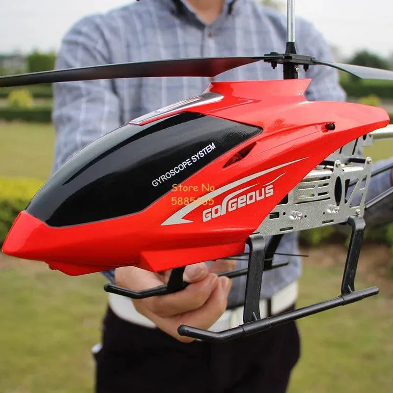 80CM Große Legierung Fernbedienung Hubschrauber Modell Dual Flexible Propeller Anti-Crash LED Bunte Licht Elektrische RC Hubschrauber Spielzeug
