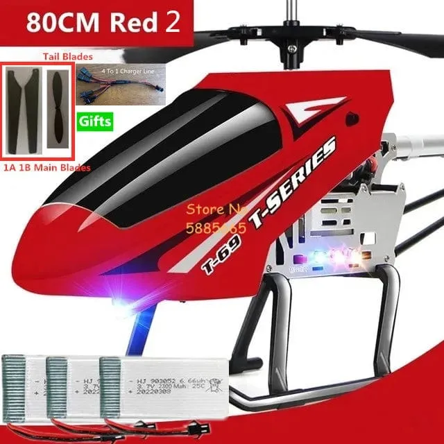 80CM Große Legierung Fernbedienung Hubschrauber Modell Dual Flexible Propeller Anti-Crash LED Bunte Licht Elektrische RC Hubschrauber Spielzeug