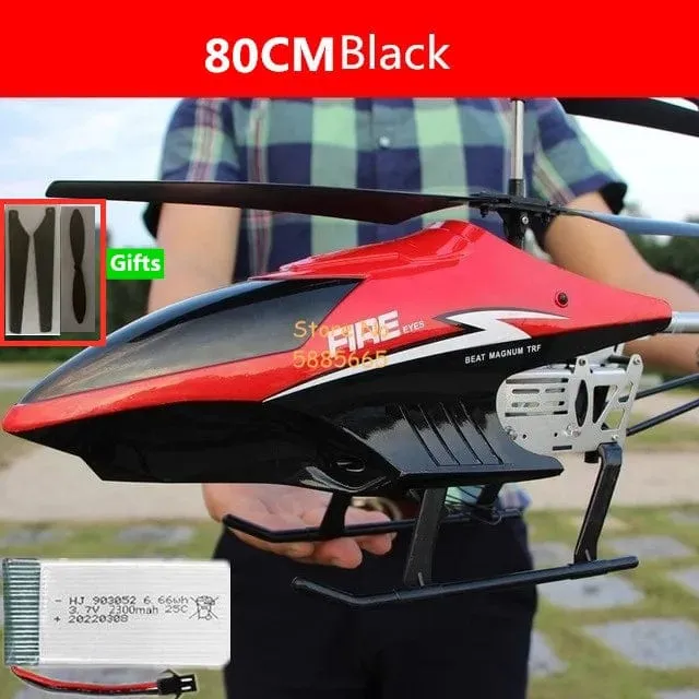 80CM Große Legierung Fernbedienung Hubschrauber Modell Dual Flexible Propeller Anti-Crash LED Bunte Licht Elektrische RC Hubschrauber Spielzeug