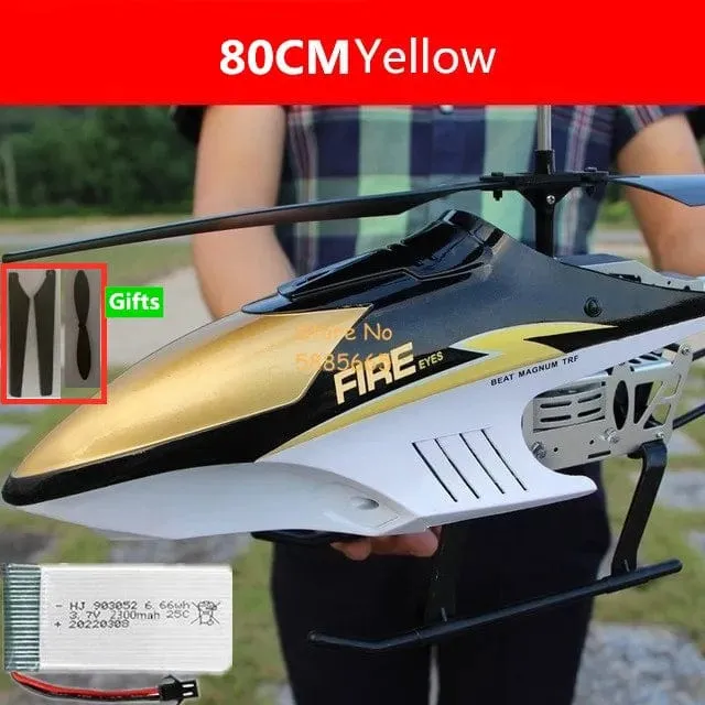 80CM Große Legierung Fernbedienung Hubschrauber Modell Dual Flexible Propeller Anti-Crash LED Bunte Licht Elektrische RC Hubschrauber Spielzeug