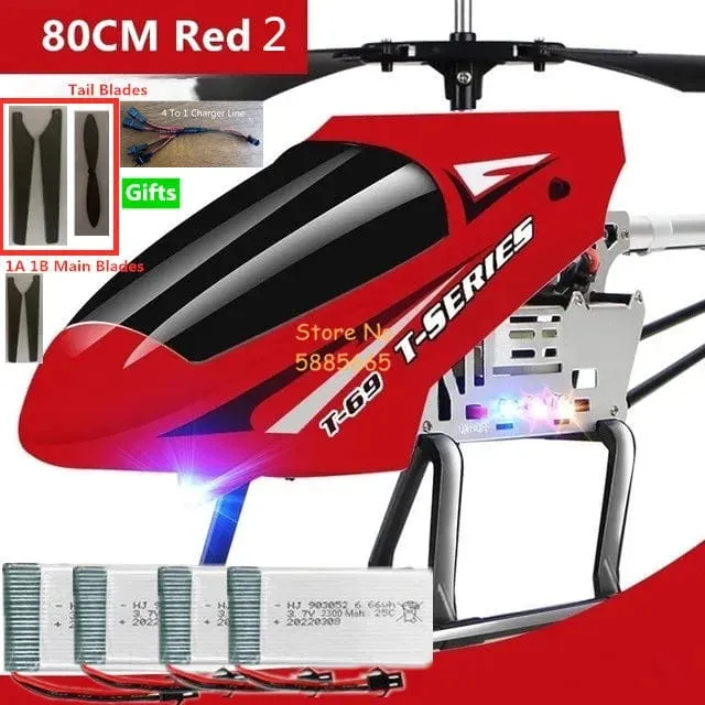 80CM Große Legierung Fernbedienung Hubschrauber Modell Dual Flexible Propeller Anti-Crash LED Bunte Licht Elektrische RC Hubschrauber Spielzeug