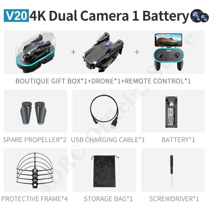 4DRC V20 Drohne 4k Profesional HD Dual Kamera fpv Drohne Höhe Halten Drohnen Fotografie Rc Hubschrauber Faltbares Quadcopter Dron Spielzeug