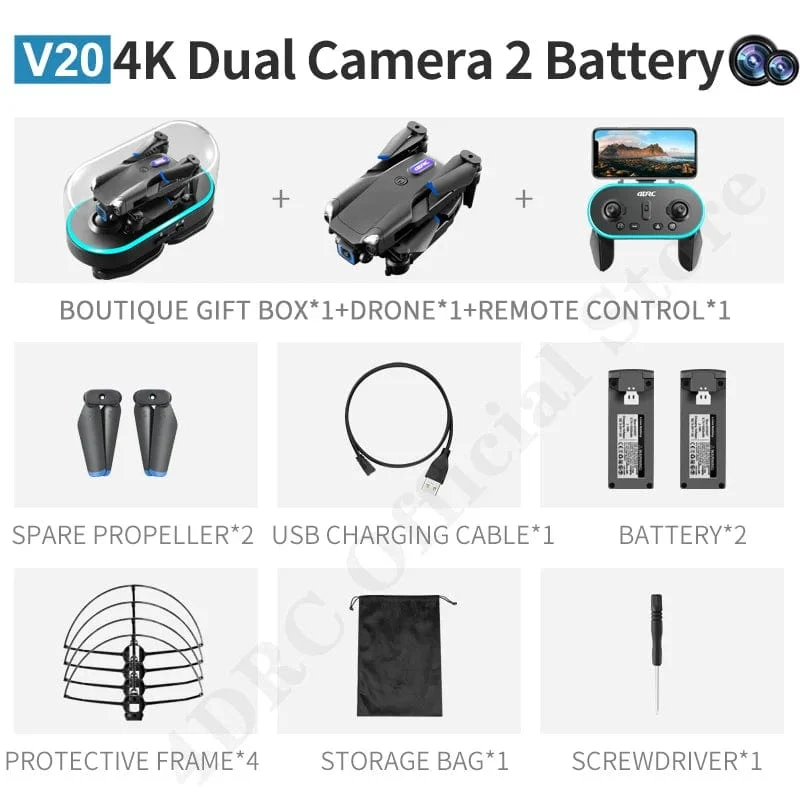 4DRC V20 Drohne 4k Profesional HD Dual Kamera fpv Drohne Höhe Halten Drohnen Fotografie Rc Hubschrauber Faltbares Quadcopter Dron Spielzeug