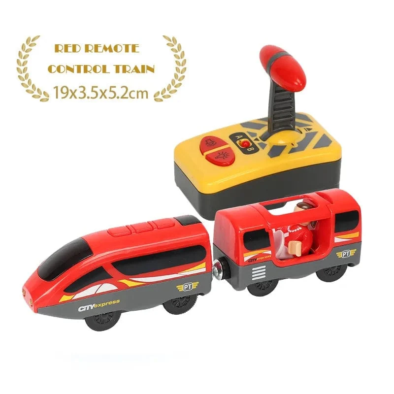 RC Elektrischer Zug Set Fernbedienung Lokomotive Magnetischer Zug Diecast Slot Spielzeug Passend für Holzeisenbahn Eisenbahnschienenspielzeug