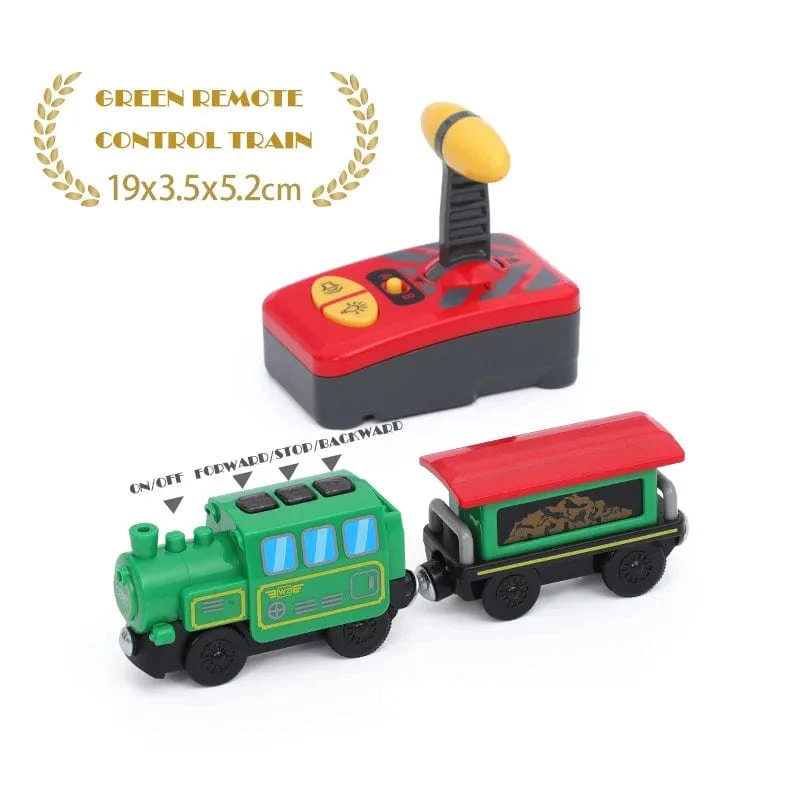 RC Elektrischer Zug Set Fernbedienung Lokomotive Magnetischer Zug Diecast Slot Spielzeug Passend für Holzeisenbahn Eisenbahnschienenspielzeug
