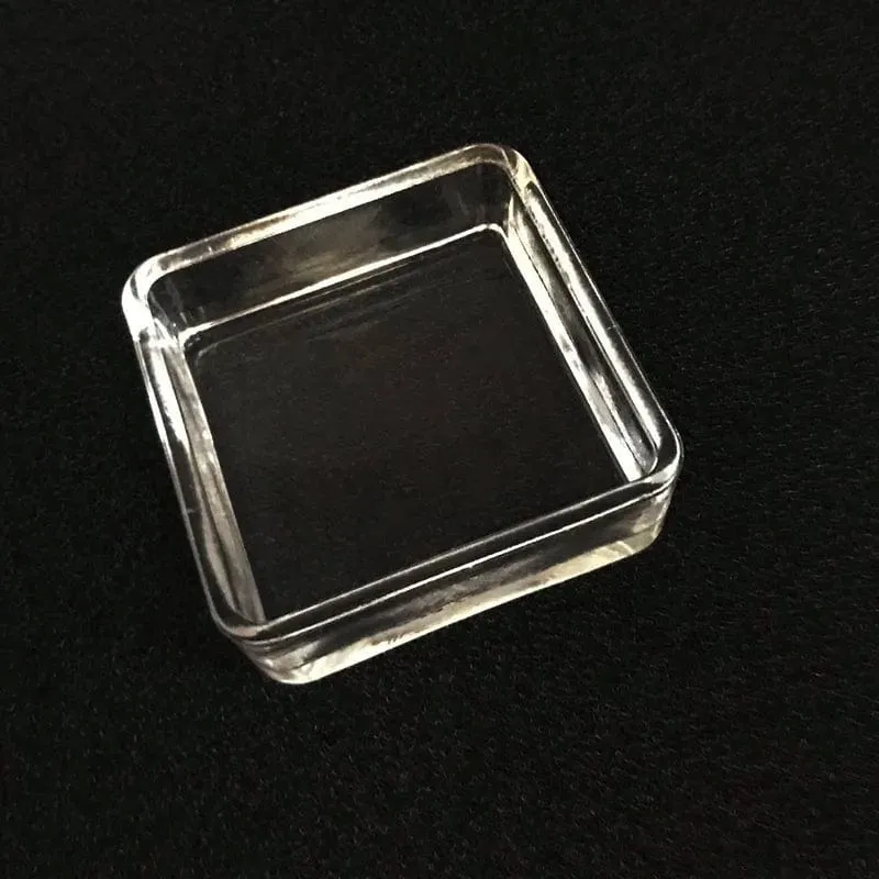 Transparenter, quadratischer, 6 cm großer Aquarium-Garnelenfutter-Futterspender aus Glas, schwimmender Boden-Futterspender für Fische, Garnelen, Futternapf