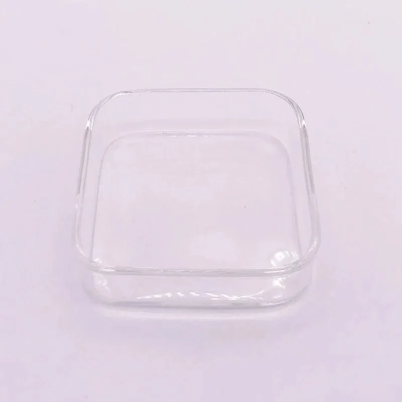 Transparenter, quadratischer, 6 cm großer Aquarium-Garnelenfutter-Futterspender aus Glas, schwimmender Boden-Futterspender für Fische, Garnelen, Futternapf