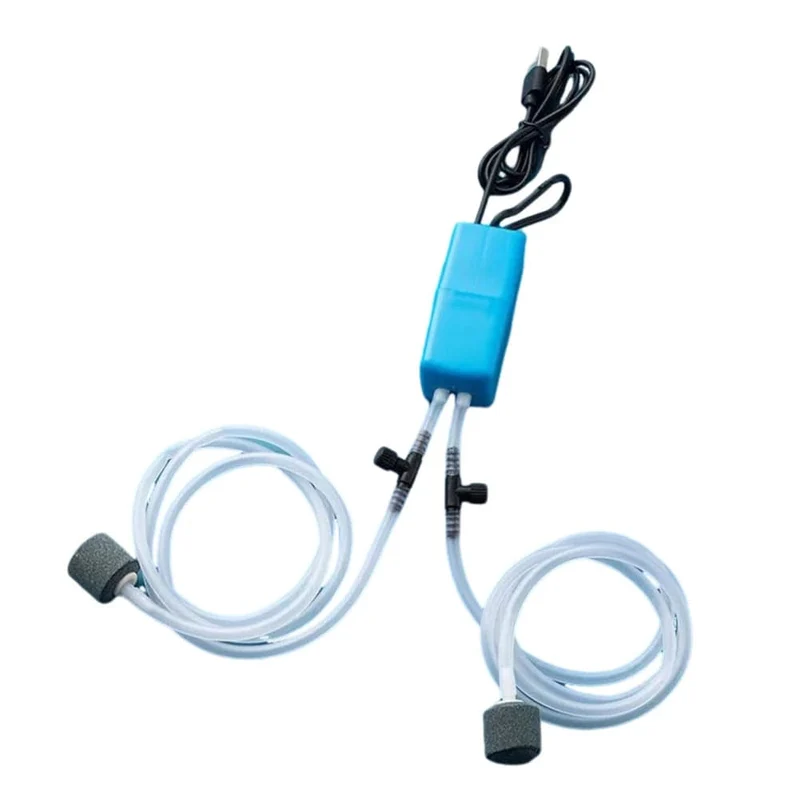 USB-Aquariumfilter-Sauerstoffpumpe mit Luftstein, geräuschlos, hochenergieeffizient, Mini-Aquariumfilter, Angelzubehör