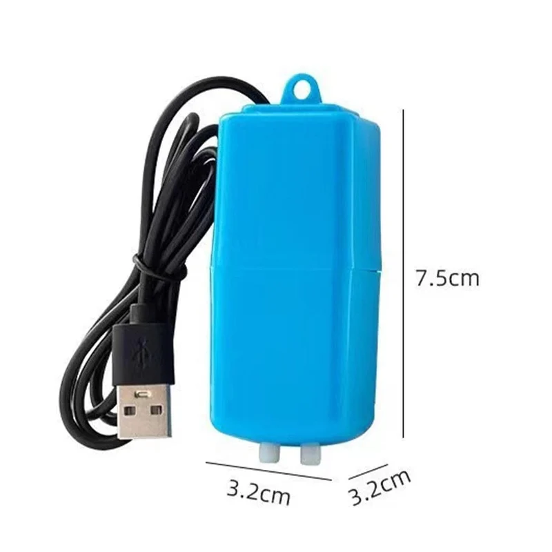 USB-Aquariumfilter-Sauerstoffpumpe mit Luftstein, geräuschlos, hochenergieeffizient, Mini-Aquariumfilter, Angelzubehör