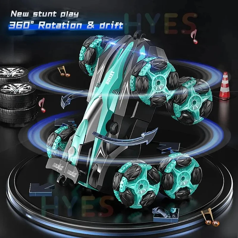 RC-Auto mit acht Rädern, 2.4 G, trendiges Spray, Verdrehen und Flips, Uhr, Fernbedienung, Drift-Stunt-Auto, Spielzeug, Geschenke für Kinder und Erwachsene