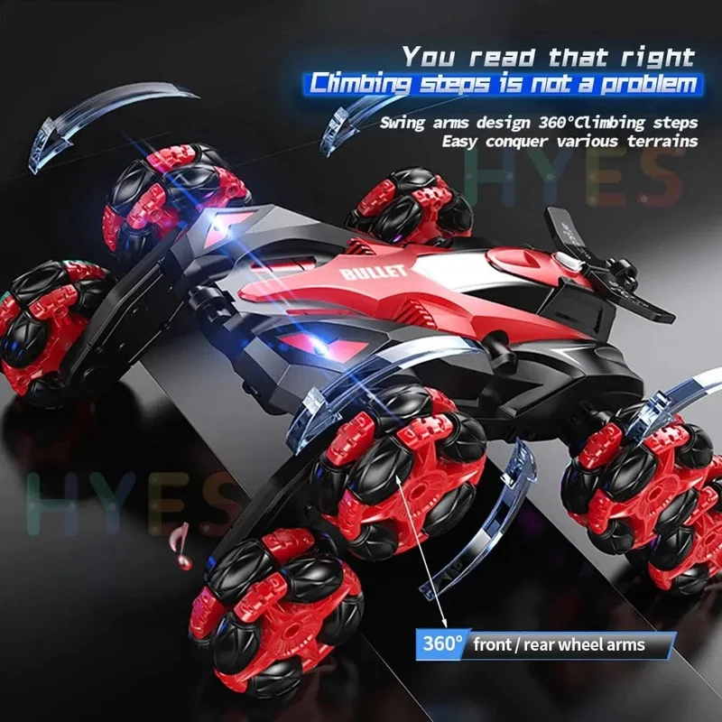 RC-Auto mit acht Rädern, 2.4 G, trendiges Spray, Verdrehen und Flips, Uhr, Fernbedienung, Drift-Stunt-Auto, Spielzeug, Geschenke für Kinder und Erwachsene