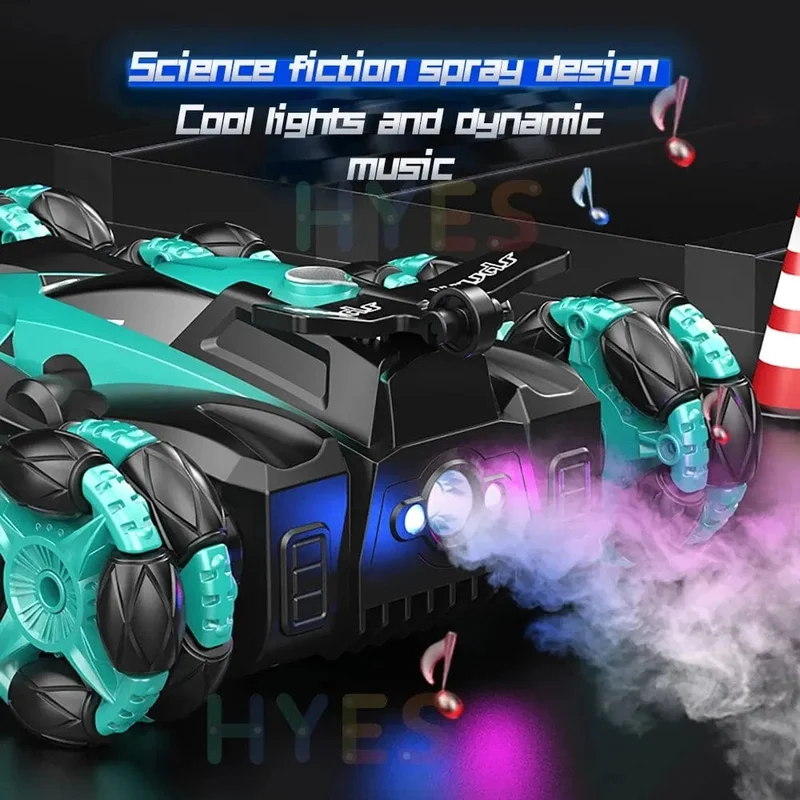 RC-Auto mit acht Rädern, 2.4 G, trendiges Spray, Verdrehen und Flips, Uhr, Fernbedienung, Drift-Stunt-Auto, Spielzeug, Geschenke für Kinder und Erwachsene