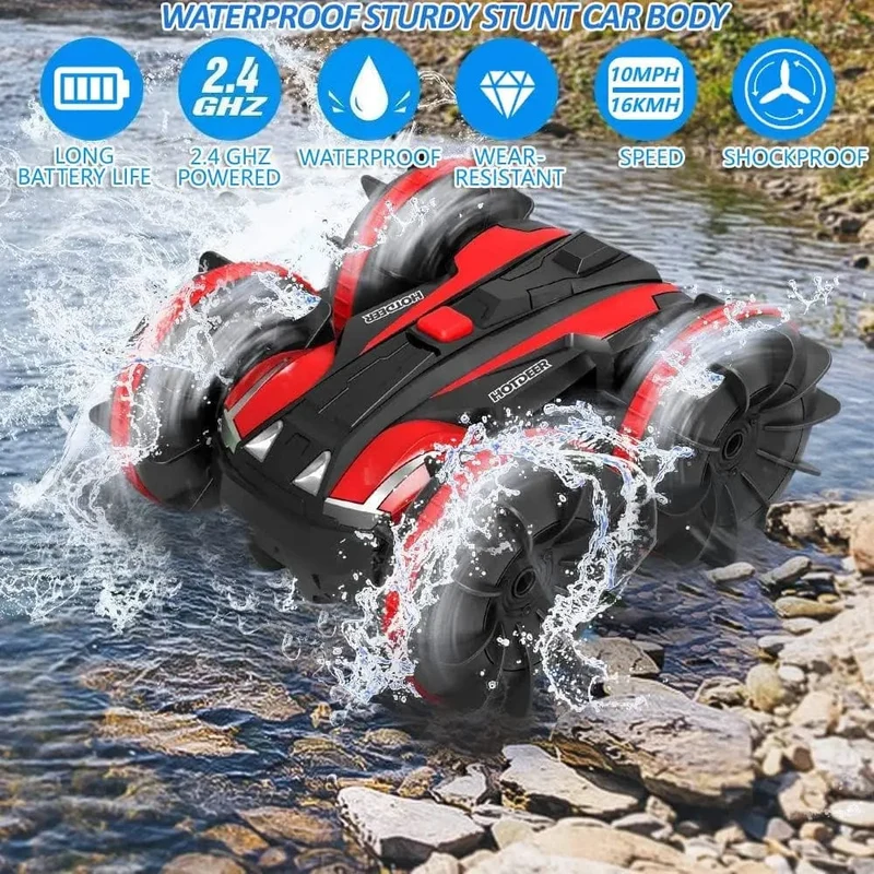 2.4G Amphibien-Stunt-Fernbedienungsfahrzeug Doppelseitiges Taumeln Klettern RC Stunt-Auto Elektrisches Kinderspielzeug Weihnachtsgeschenke