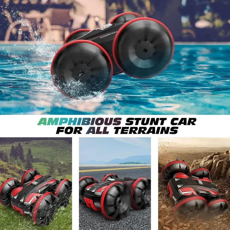 2.4G Amphibien-Stunt-Fernbedienungsfahrzeug Doppelseitiges Taumeln Klettern RC Stunt-Auto Elektrisches Kinderspielzeug Weihnachtsgeschenke