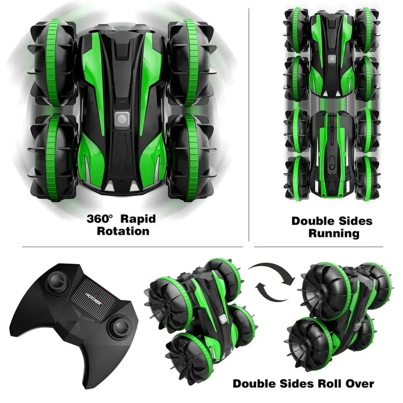 2.4G Amphibien-Stunt-Fernbedienungsfahrzeug Doppelseitiges Taumeln Klettern RC Stunt-Auto Elektrisches Kinderspielzeug Weihnachtsgeschenke