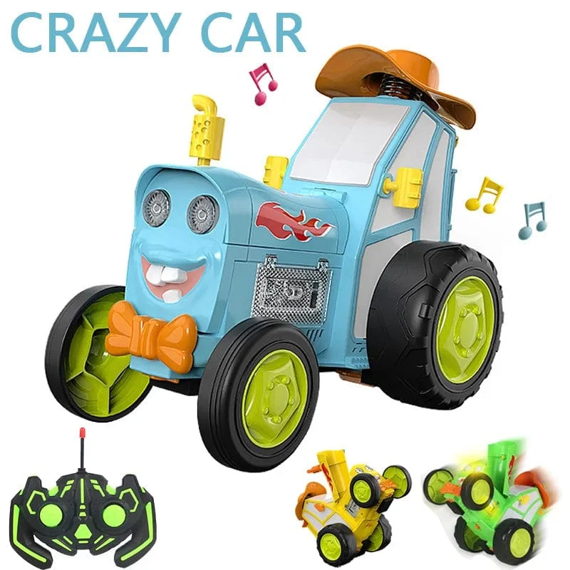 Mini-RC-Auto mit Musiklichtern, verrücktes Springfahrzeug, Infrarot-Fernbedienung, Stunt-Autos, aufrecht gehender RC-Truck, lustiges Kinderspielzeug