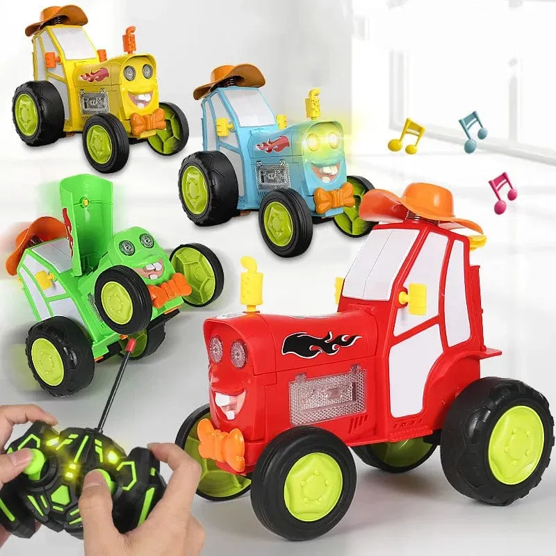 Mini-RC-Auto mit Musiklichtern, verrücktes Springfahrzeug, Infrarot-Fernbedienung, Stunt-Autos, aufrecht gehender RC-Truck, lustiges Kinderspielzeug