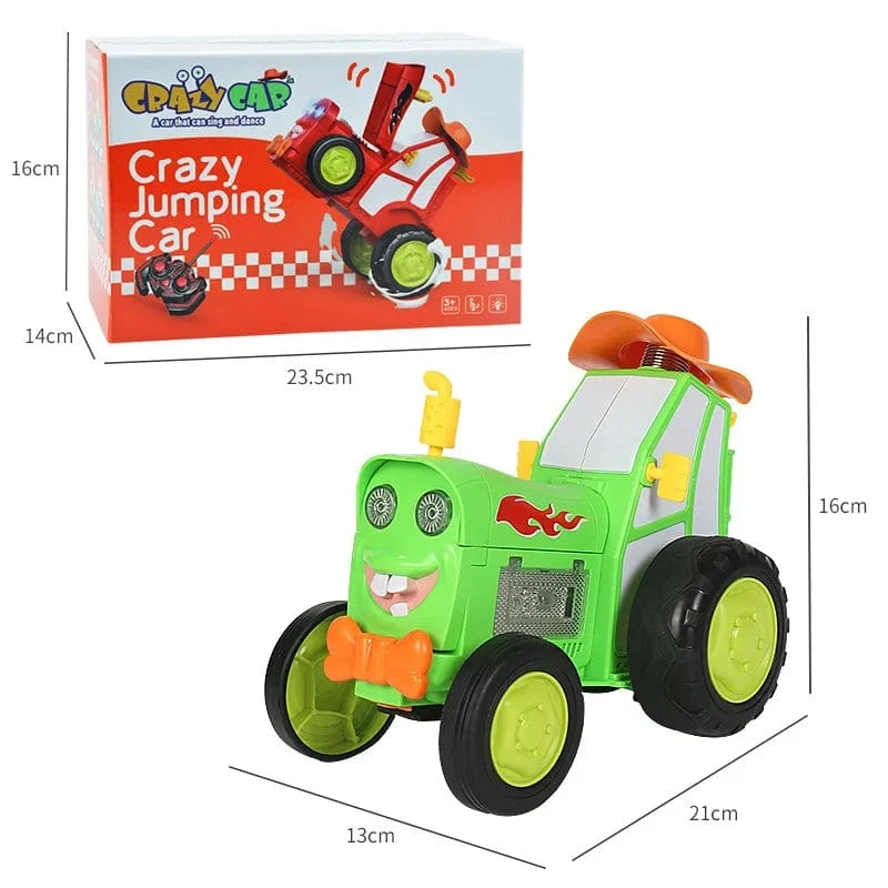 Mini-RC-Auto mit Musiklichtern, verrücktes Springfahrzeug, Infrarot-Fernbedienung, Stunt-Autos, aufrecht gehender RC-Truck, lustiges Kinderspielzeug