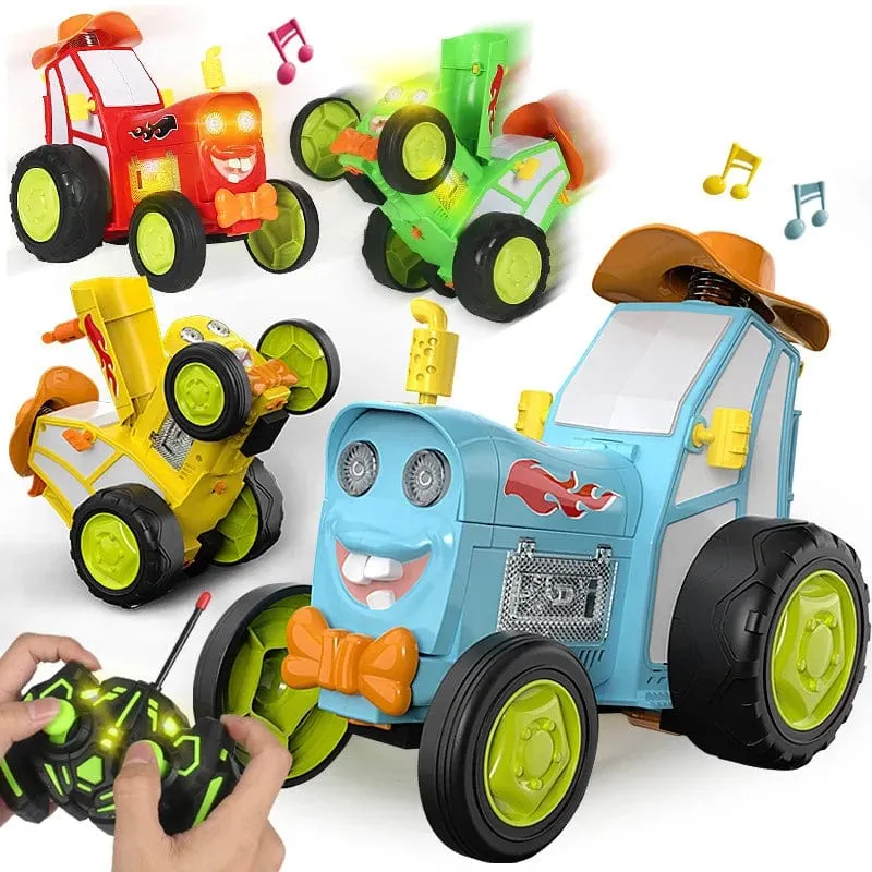 Mini-RC-Auto mit Musiklichtern, verrücktes Springfahrzeug, Infrarot-Fernbedienung, Stunt-Autos, aufrecht gehender RC-Truck, lustiges Kinderspielzeug