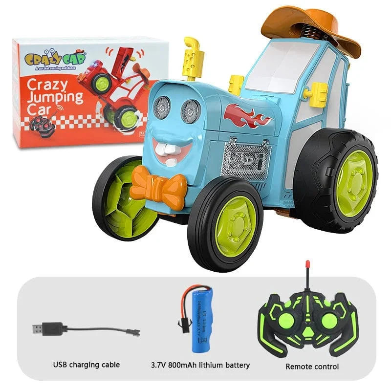 Mini-RC-Auto mit Musiklichtern, verrücktes Springfahrzeug, Infrarot-Fernbedienung, Stunt-Autos, aufrecht gehender RC-Truck, lustiges Kinderspielzeug