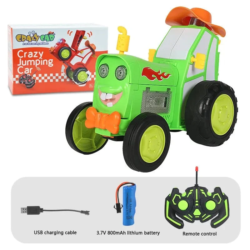Mini-RC-Auto mit Musiklichtern, verrücktes Springfahrzeug, Infrarot-Fernbedienung, Stunt-Autos, aufrecht gehender RC-Truck, lustiges Kinderspielzeug