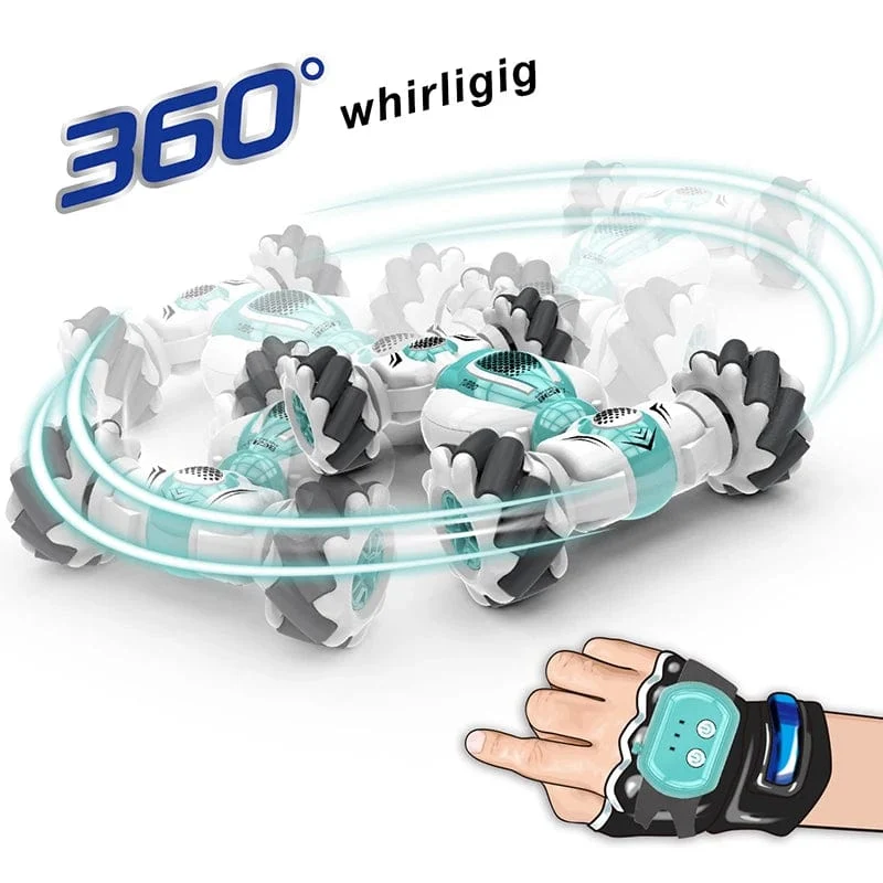 Kleines RC-Stunt-Auto mit Fernbedienung, Uhr, Gestensensor, elektrisches Spielzeug, RC-Drift-Auto, 2.4 GHz, 4WD-Rotation, Geschenk für Kinder und Jungen zum Geburtstag