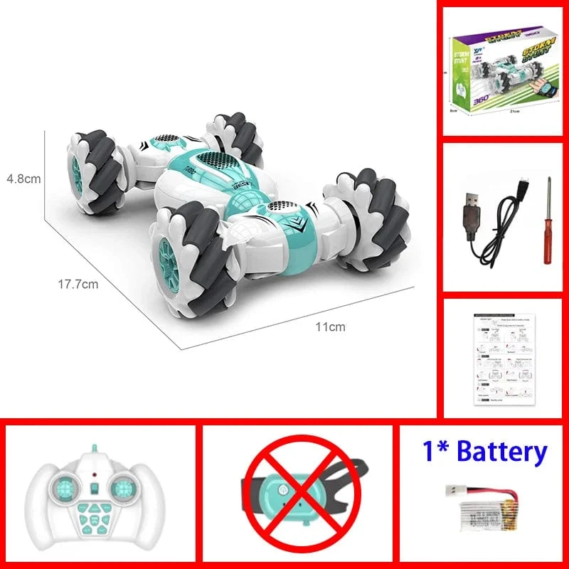 Kleines RC-Stunt-Auto mit Fernbedienung, Uhr, Gestensensor, elektrisches Spielzeug, RC-Drift-Auto, 2.4 GHz, 4WD-Rotation, Geschenk für Kinder und Jungen zum Geburtstag