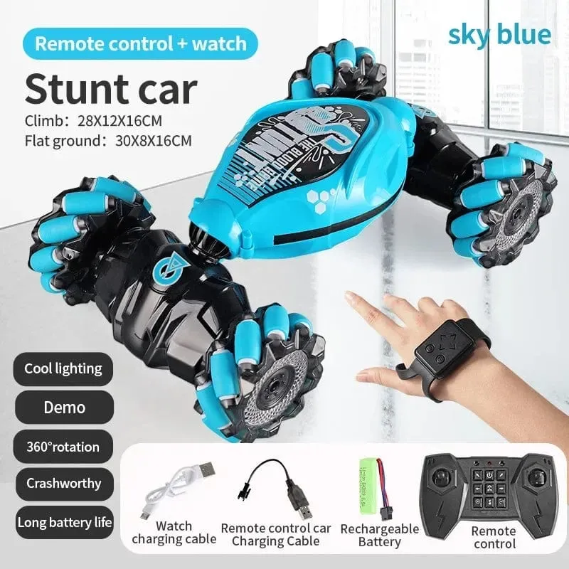 4WD 1:16 Stunt-RC-Auto mit LED-Lichtgeste, Infrarot-Induktion, Twist-Klettern, ferngesteuertes Auto, Kindertagsspielzeug für Jungen