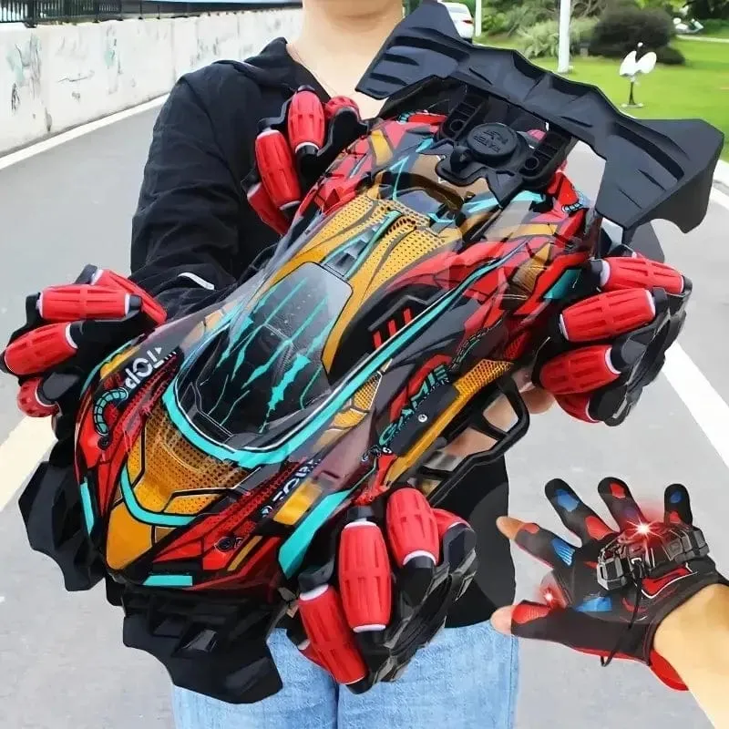 F1 Drift RC Auto mit LED-Lichtern Musik 2.4G Handschuh Geste Radio Fernbedienung Spray Stunt-Auto 4WD elektrische Kinder Spielzeug
