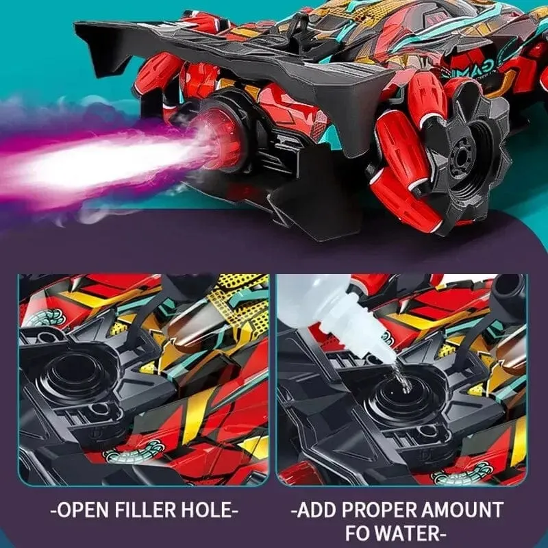 F1 Drift RC Auto mit LED-Lichtern Musik 2.4G Handschuh Geste Radio Fernbedienung Spray Stunt-Auto 4WD elektrische Kinder Spielzeug