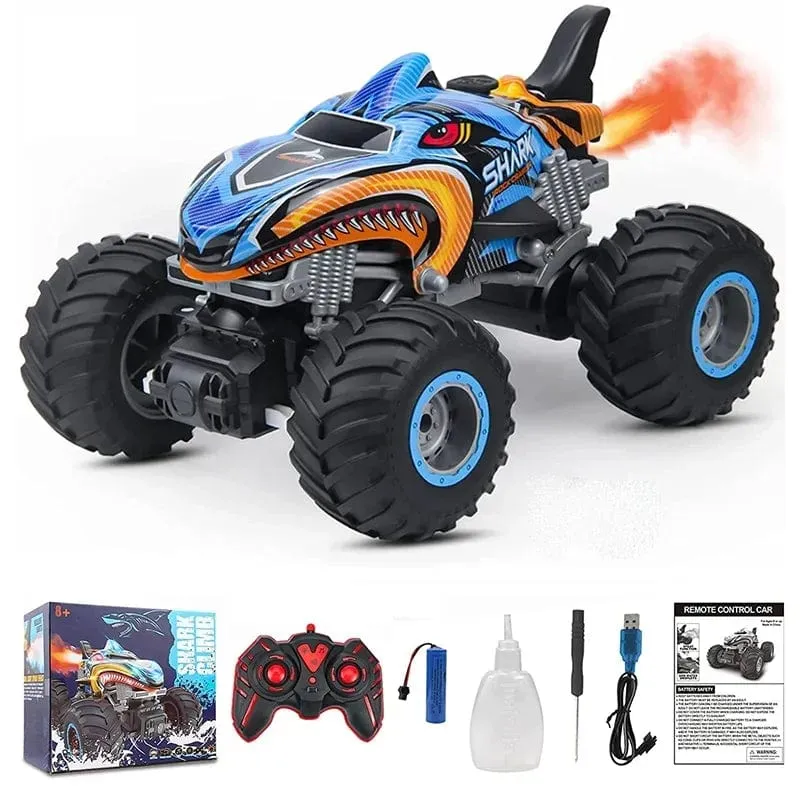 2.4G Fernbedienung Autos Monster Truck RC Auto Elektrische Lkw Stunt-Autos mit Licht Sound Spray Spielzeug für Jungen Kinder Kinder Geschenk