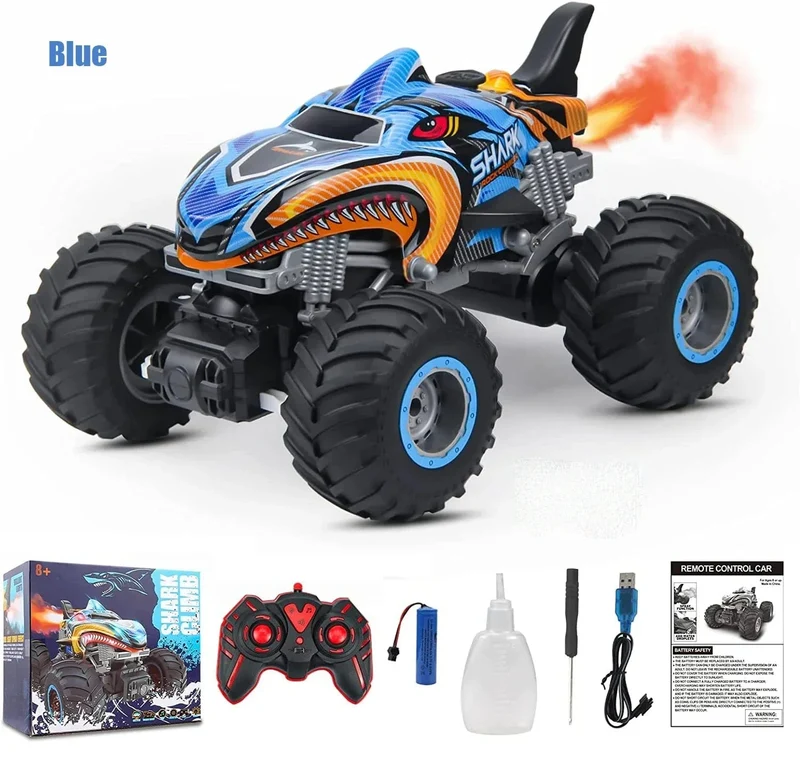 2.4G Fernbedienung Autos Monster Truck RC Auto Elektrische Lkw Stunt-Autos mit Licht Sound Spray Spielzeug für Jungen Kinder Kinder Geschenk