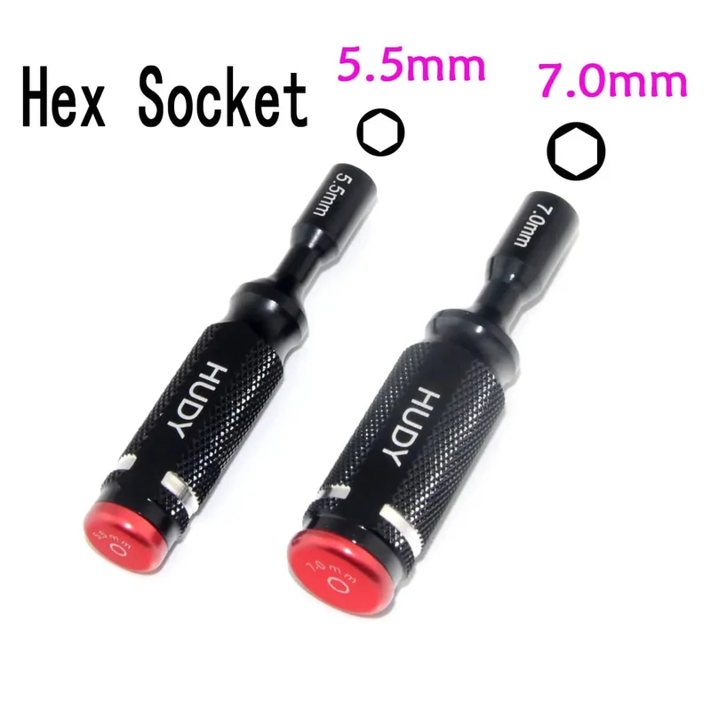 HUDY Sechskant-Schraubendreher, 5.5 mm, 7.0 mm, Sechskant-Schraubendreher, Reparatur-Werkzeug-Set für RC Quadcopter, Hubschrauber, Autorennen, Drohnenboot