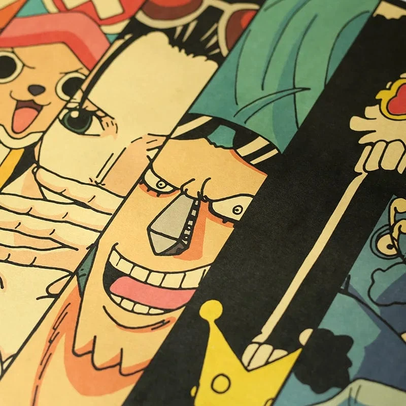 Anime One Piece Poster Dekorative Gemälde Poster Kunst Vintage Kraftpapier Bild Wandaufkleber Kind Wohnzimmer Dekoration