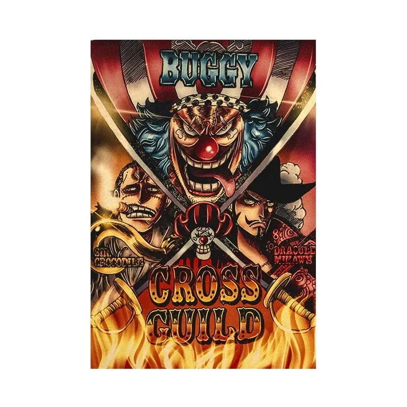 Anime One Piece Poster Dekorative Gemälde Poster Kunst Vintage Kraftpapier Bild Wandaufkleber Kind Wohnzimmer Dekoration