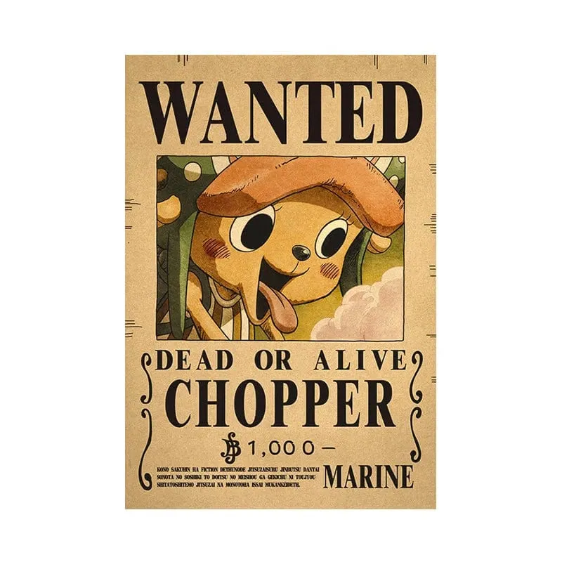 Anime One Piece Poster Dekorative Gemälde Poster Kunst Vintage Kraftpapier Bild Wandaufkleber Kind Wohnzimmer Dekoration