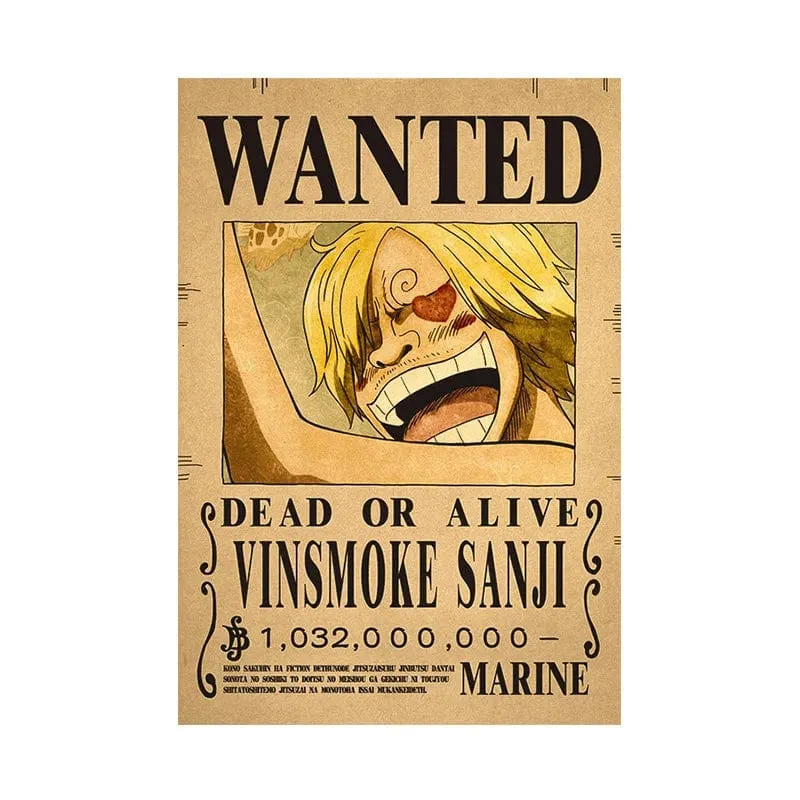 Anime One Piece Poster Dekorative Gemälde Poster Kunst Vintage Kraftpapier Bild Wandaufkleber Kind Wohnzimmer Dekoration