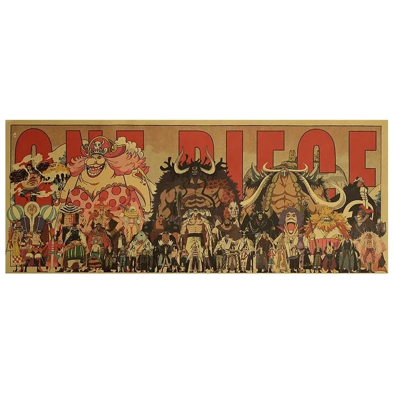 Anime One Piece Poster Dekorative Gemälde Poster Kunst Vintage Kraftpapier Bild Wandaufkleber Kind Wohnzimmer Dekoration