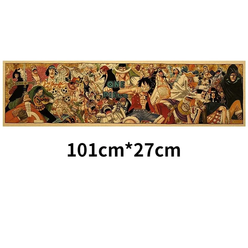 Anime One Piece Poster Dekorative Gemälde Poster Kunst Vintage Kraftpapier Bild Wandaufkleber Kind Wohnzimmer Dekoration