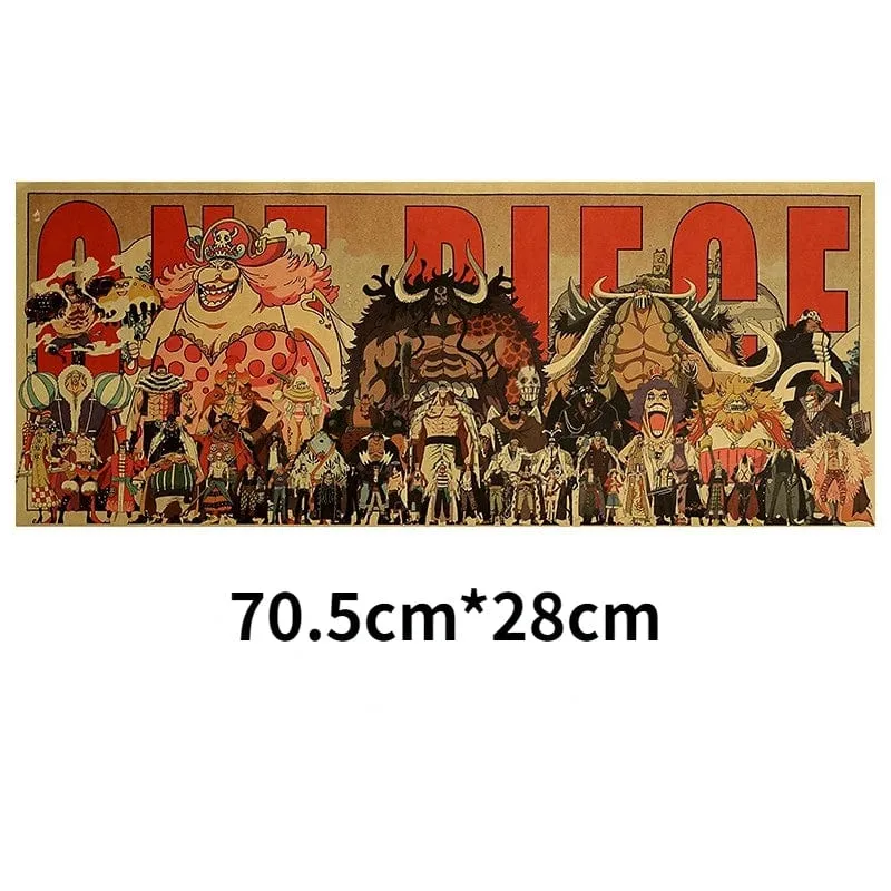 Anime One Piece Poster Dekorative Gemälde Poster Kunst Vintage Kraftpapier Bild Wandaufkleber Kind Wohnzimmer Dekoration