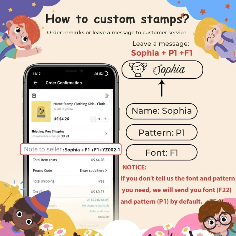 Cartoon Dinosaurier Namensstempel für Kleidung Personalisiert für Studentenkleidung Kapitel Kinder Kawaii Namensaufkleber Geschenk