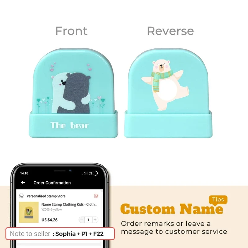 Cartoon Dinosaurier Namensstempel für Kleidung Personalisiert für Studentenkleidung Kapitel Kinder Kawaii Namensaufkleber Geschenk