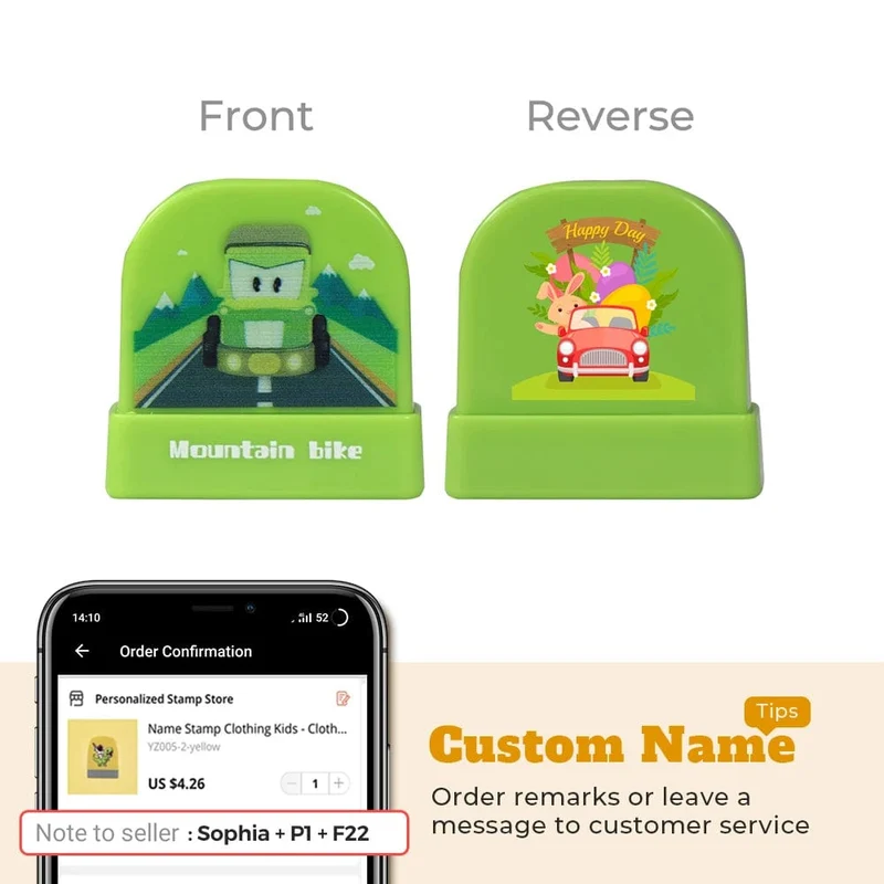 Cartoon Dinosaurier Namensstempel für Kleidung Personalisiert für Studentenkleidung Kapitel Kinder Kawaii Namensaufkleber Geschenk