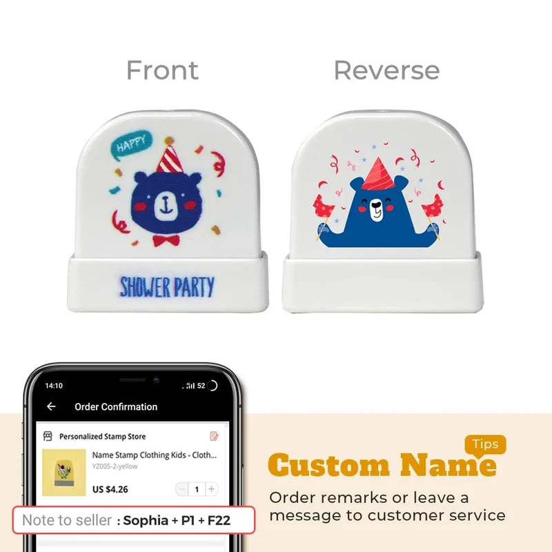 Cartoon Dinosaurier Namensstempel für Kleidung Personalisiert für Studentenkleidung Kapitel Kinder Kawaii Namensaufkleber Geschenk