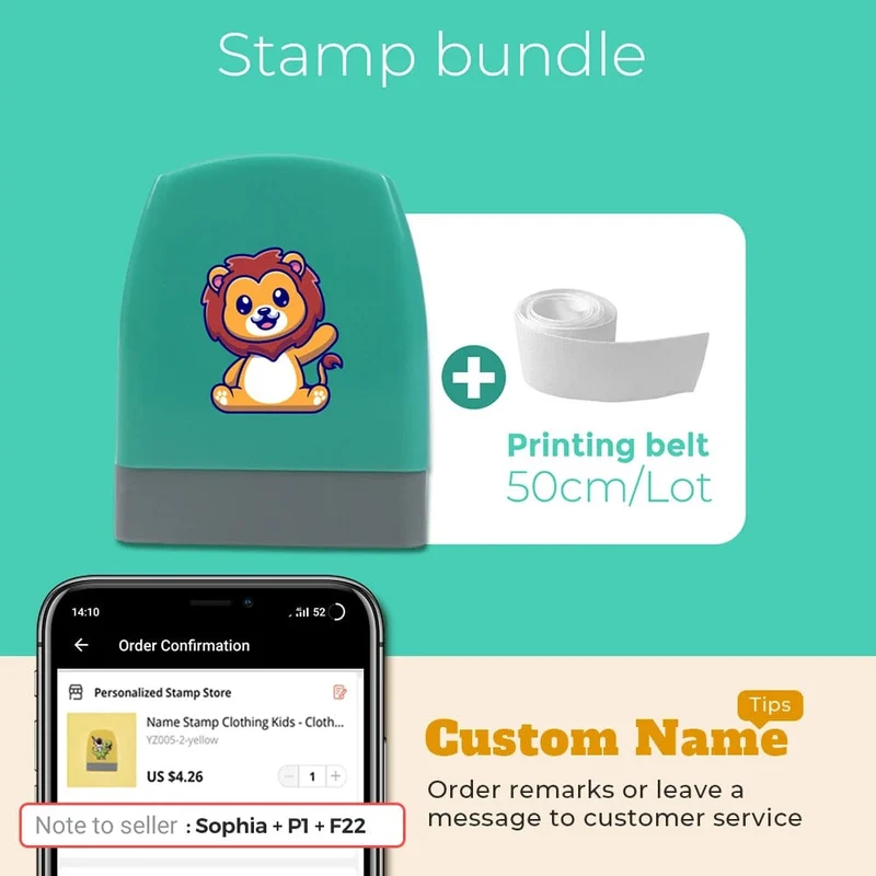 Cartoon Dinosaurier Namensstempel für Kleidung Personalisiert für Studentenkleidung Kapitel Kinder Kawaii Namensaufkleber Geschenk