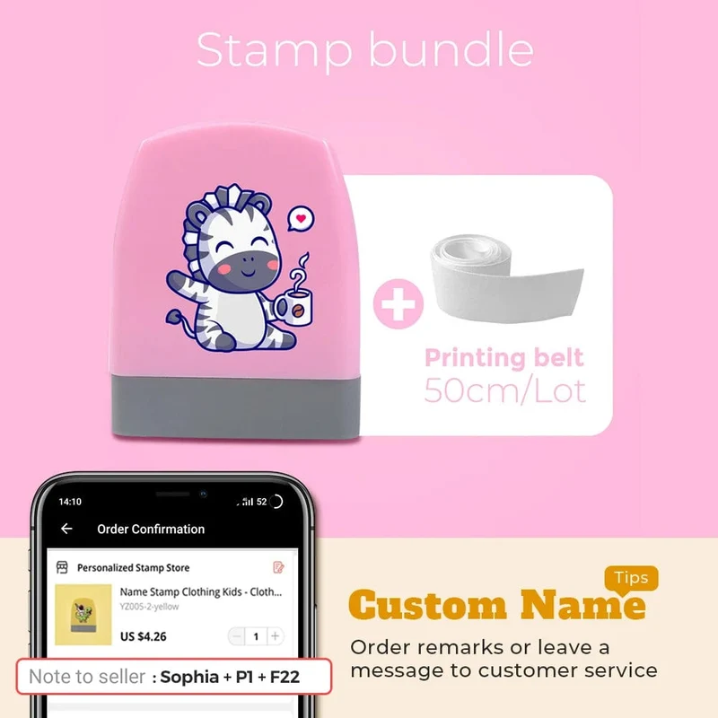 Cartoon Dinosaurier Namensstempel für Kleidung Personalisiert für Studentenkleidung Kapitel Kinder Kawaii Namensaufkleber Geschenk